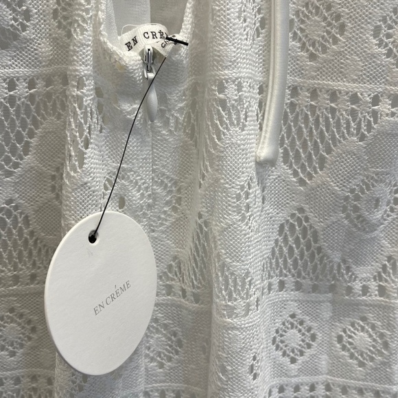 En Creme Long Sleeve Lace White Maxi Dress - Large - NWT - Picture 6 of 6